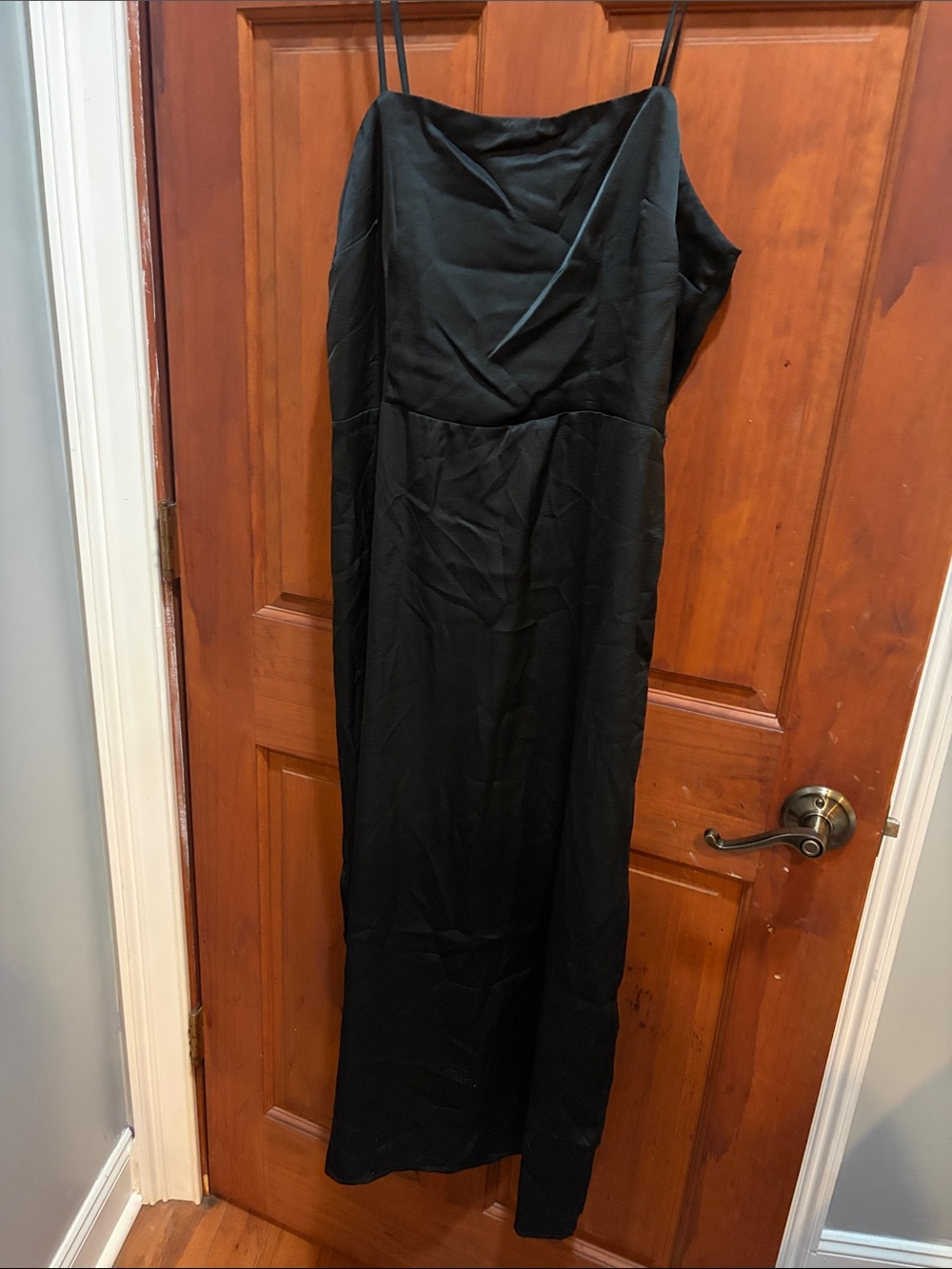 a new day Black Satin Cowl Neck Maxi Slip Dress